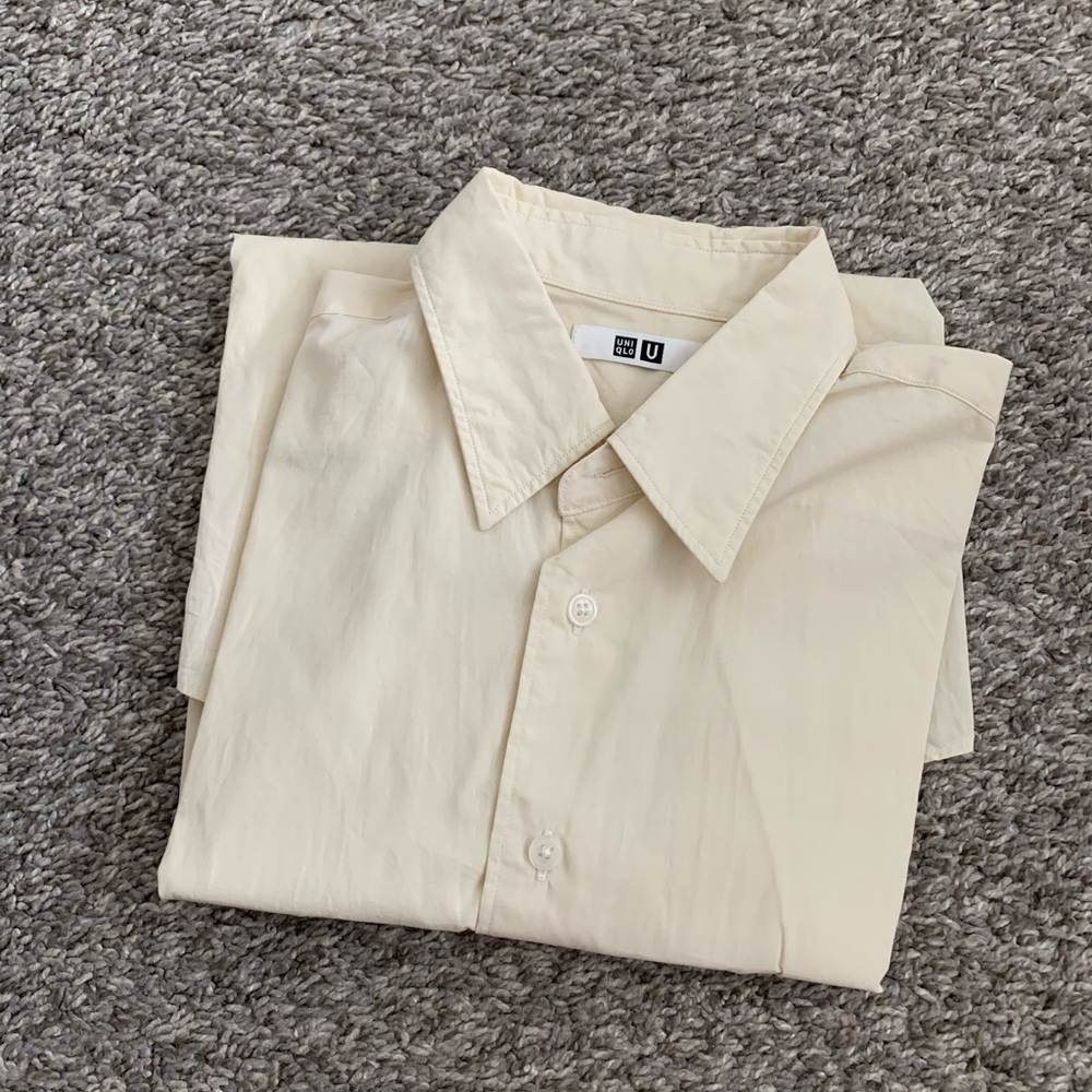 Uniqlo Light Cream Button-Down Shirt